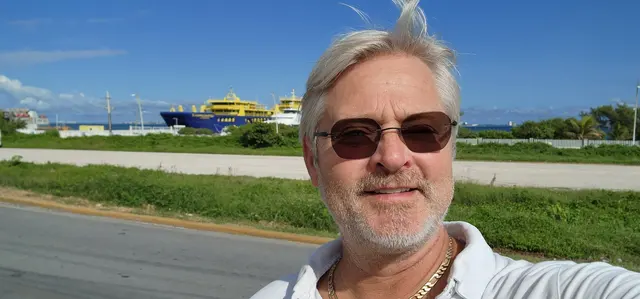 Boarding the ferry for a day trip to Isla Mujeres.