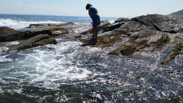 Wading out among the tide pools at Cape Elizabeth