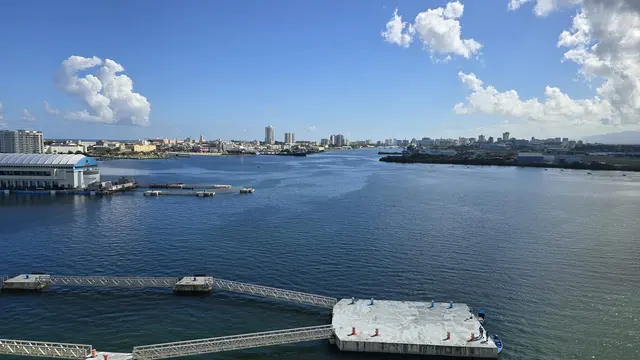 Sailing into San Juan harbor.