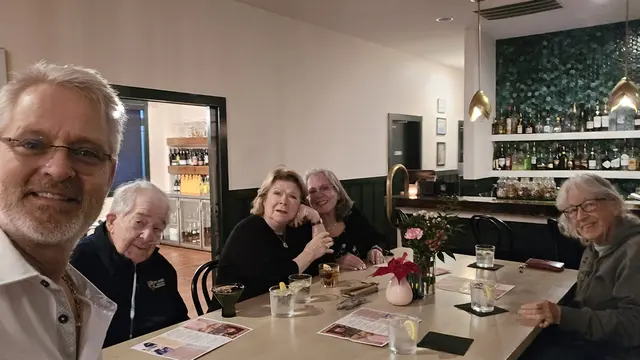 Dinner out with friends to ring in the holidays.