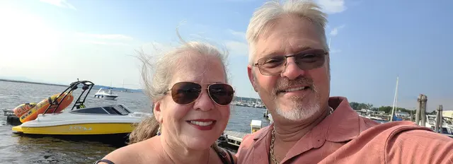 John and Lori at the Burlington waterfront marina