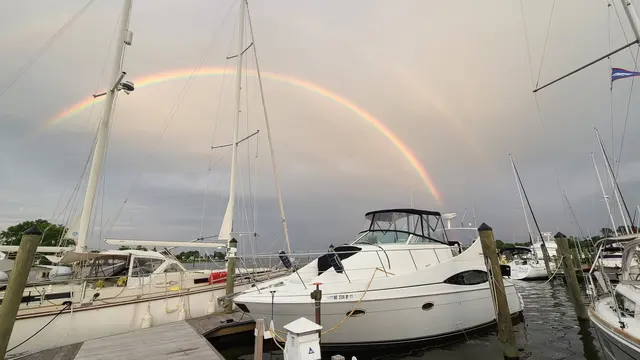 A double rainbow over the marina
