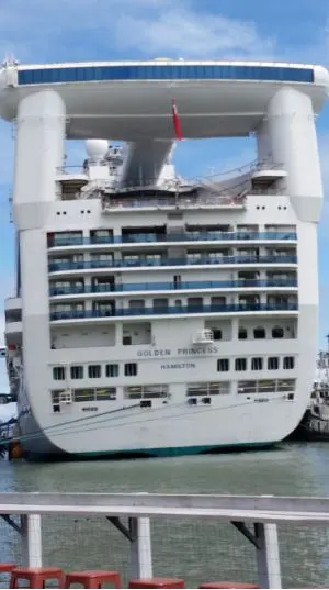 Scenic mountain/water view from cruise deck