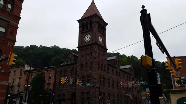 Antique carriage on the porch in Jim Thorpe, Pennsylvania