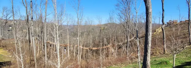 Looking out from the SkyBridge platform over Gatlinburg