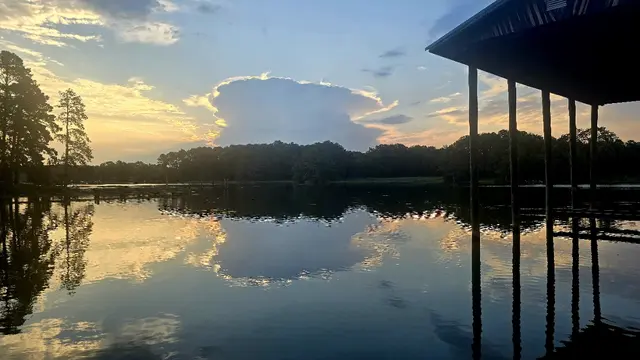 Sunset over the water