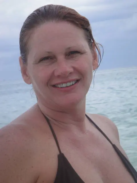 woman in bikini closeup at beach