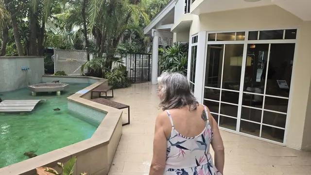 Getting a closer look at the turtle pond.
