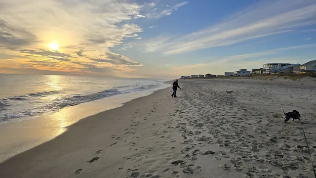 Christmas Day - an evening walk on the beach with the dogs.