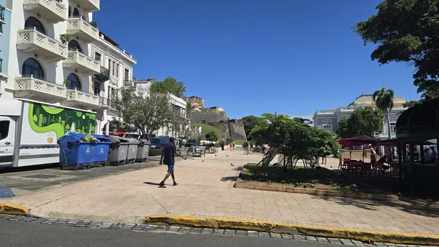 Wandering the colorful streets of Old San Juan near the fort.