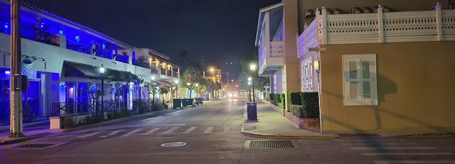 Quiet late-night streets of Key West