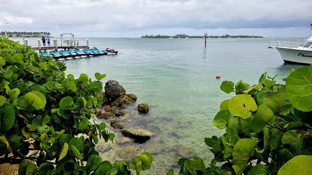 A quiet moment looking out from the Hyatt to the jet skis.