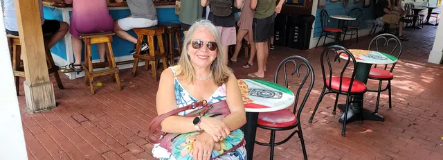 Settling in at a waterfront bar to kick off the Key West trip