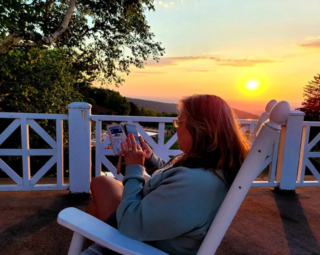 Lori catching the last light of sunset