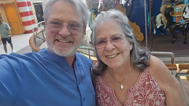 John and Lori all smiles onboard.