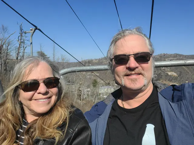 Riding up the SkyLift toward the overlook