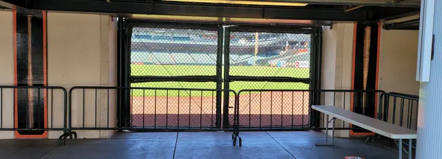 Oracle Park, home of the San Francisco Giants, gleaming in the sun.